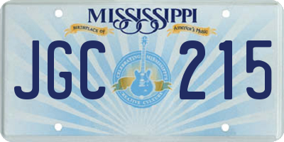 MS license plate JGC215