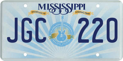 MS license plate JGC220
