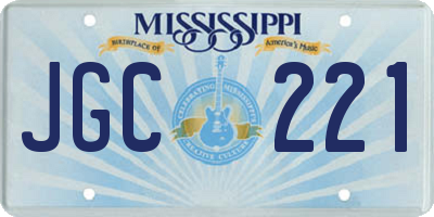 MS license plate JGC221