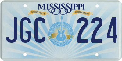 MS license plate JGC224