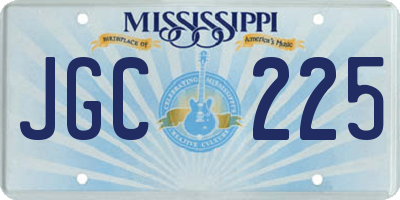 MS license plate JGC225
