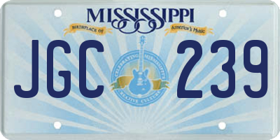 MS license plate JGC239