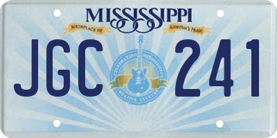 MS license plate JGC241