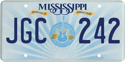 MS license plate JGC242