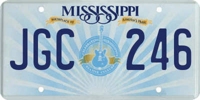 MS license plate JGC246