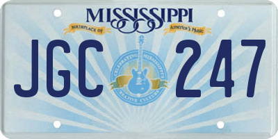 MS license plate JGC247