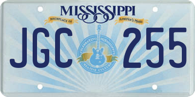 MS license plate JGC255