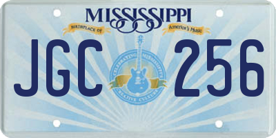 MS license plate JGC256