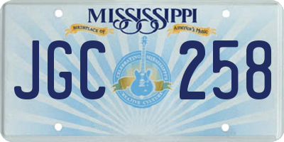 MS license plate JGC258