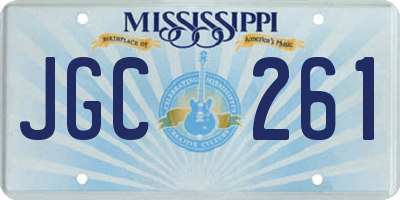 MS license plate JGC261