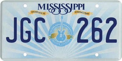 MS license plate JGC262