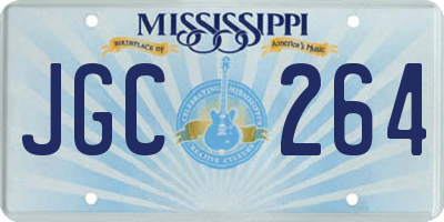 MS license plate JGC264