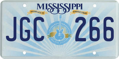 MS license plate JGC266