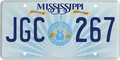 MS license plate JGC267