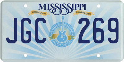 MS license plate JGC269
