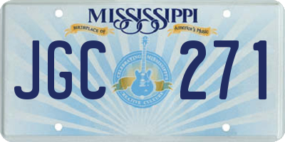 MS license plate JGC271