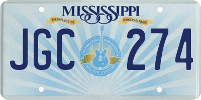 MS license plate JGC274