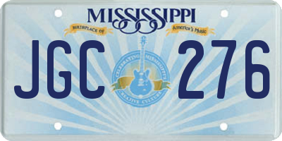 MS license plate JGC276