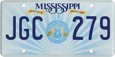 MS license plate JGC279