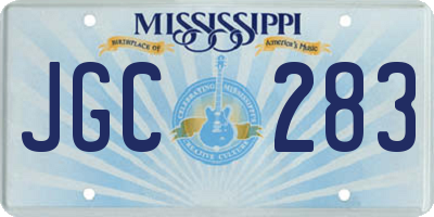 MS license plate JGC283