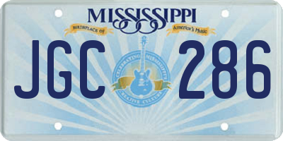 MS license plate JGC286