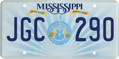 MS license plate JGC290