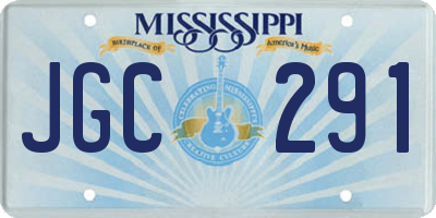 MS license plate JGC291