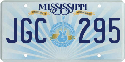 MS license plate JGC295