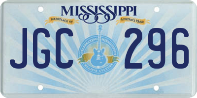 MS license plate JGC296