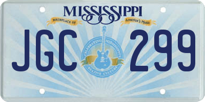 MS license plate JGC299