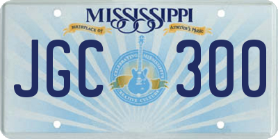 MS license plate JGC300