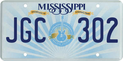 MS license plate JGC302