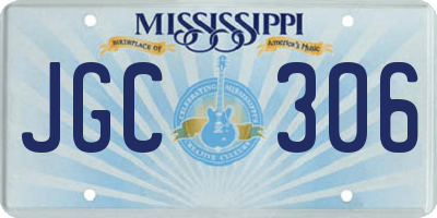 MS license plate JGC306
