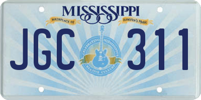 MS license plate JGC311