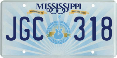 MS license plate JGC318