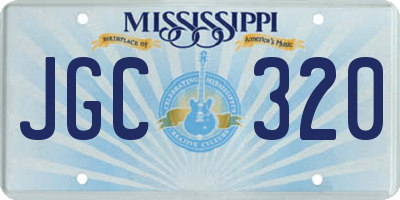 MS license plate JGC320
