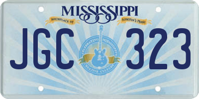 MS license plate JGC323