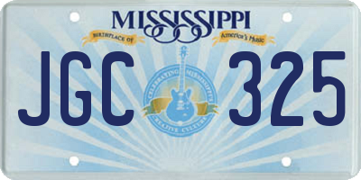 MS license plate JGC325