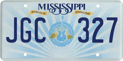 MS license plate JGC327