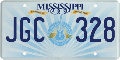 MS license plate JGC328