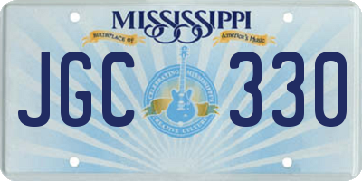 MS license plate JGC330