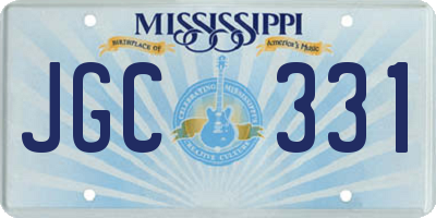 MS license plate JGC331