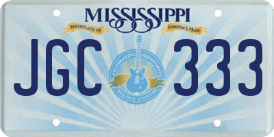 MS license plate JGC333