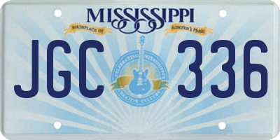 MS license plate JGC336