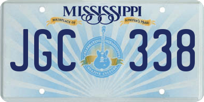 MS license plate JGC338