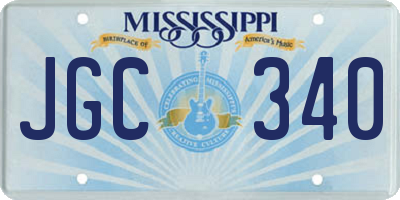 MS license plate JGC340