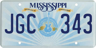 MS license plate JGC343