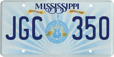 MS license plate JGC350