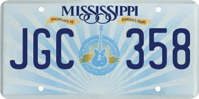 MS license plate JGC358
