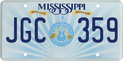 MS license plate JGC359